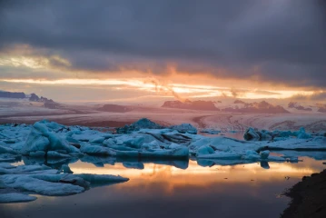 gletschersee sonnenuntergang island06